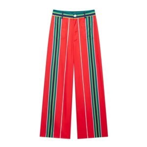 red colorful striped pants on the white background