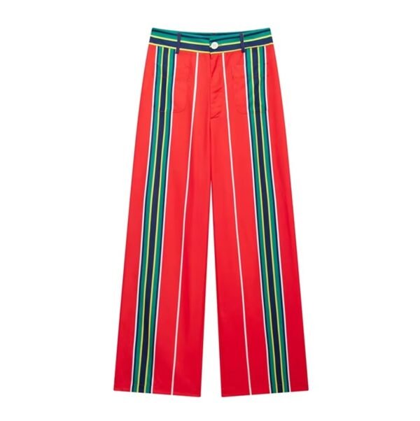 red colorful striped pants on the white background