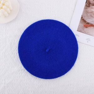 dark blue beret on the white background