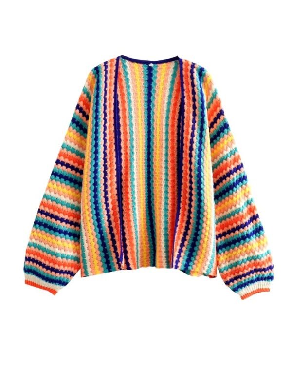 long sleeve colorful cardigan on the white background