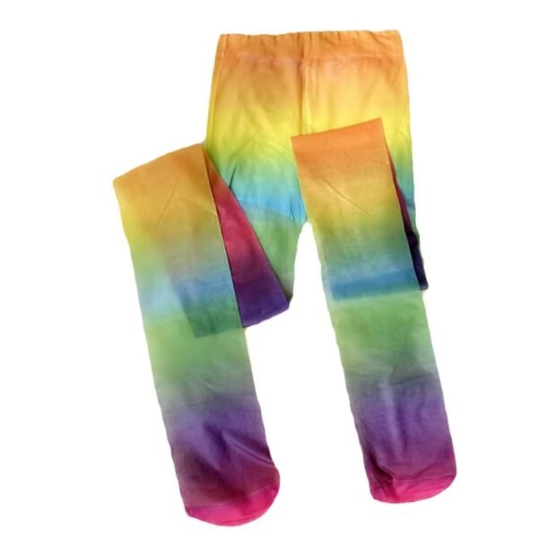 folded rainbow tights on the white background