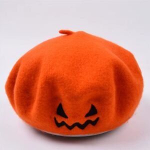 Halloween beret on the white background