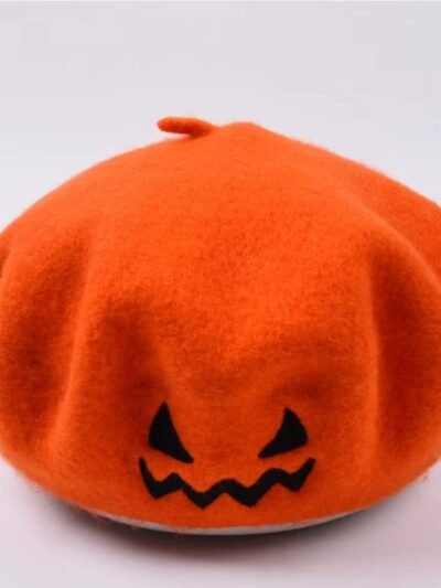 Halloween beret on the white background