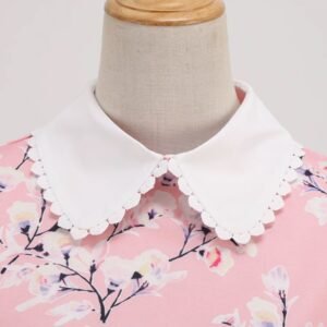 collar of Japanese colorful dress on a mannequin