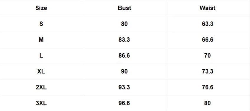 colorful ball gown size chart in cm