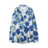 colorful blouse with blue flowers on the white background