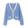 colorful blue cardigan on the white background