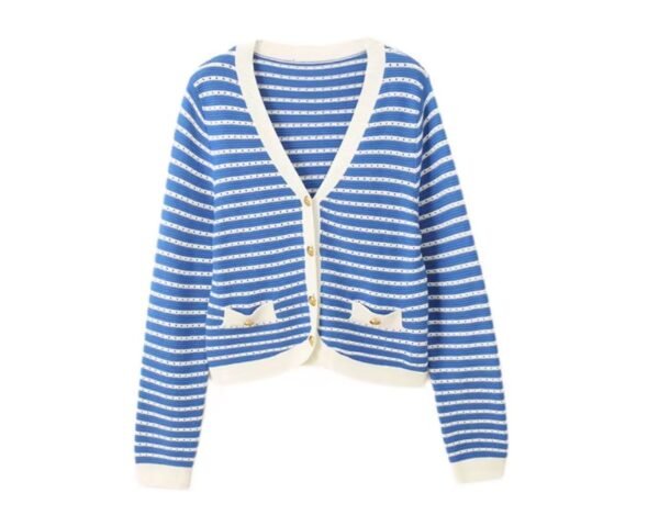 colorful blue cardigan on the white background