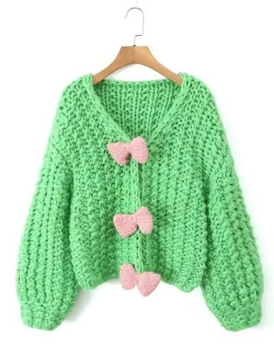 colorful bowknot cardigan on the white background