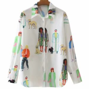 colorful characters blouse on the white background