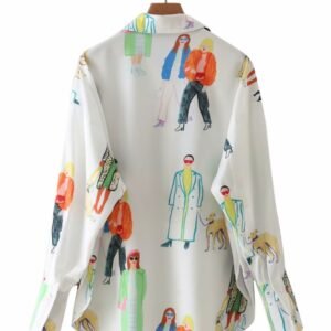 back view of colorful characters blouse on the white background