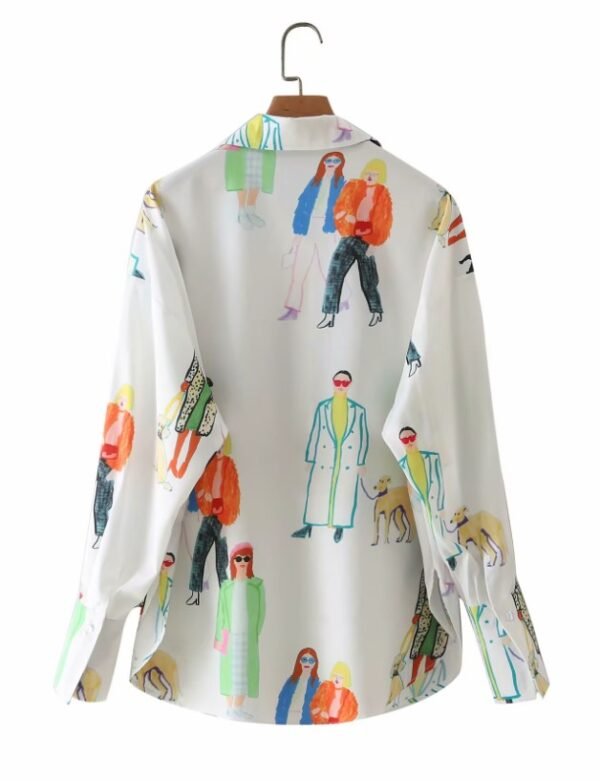 back view of colorful characters blouse on the white background