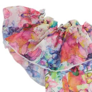 sleeve of colorful corset blouse