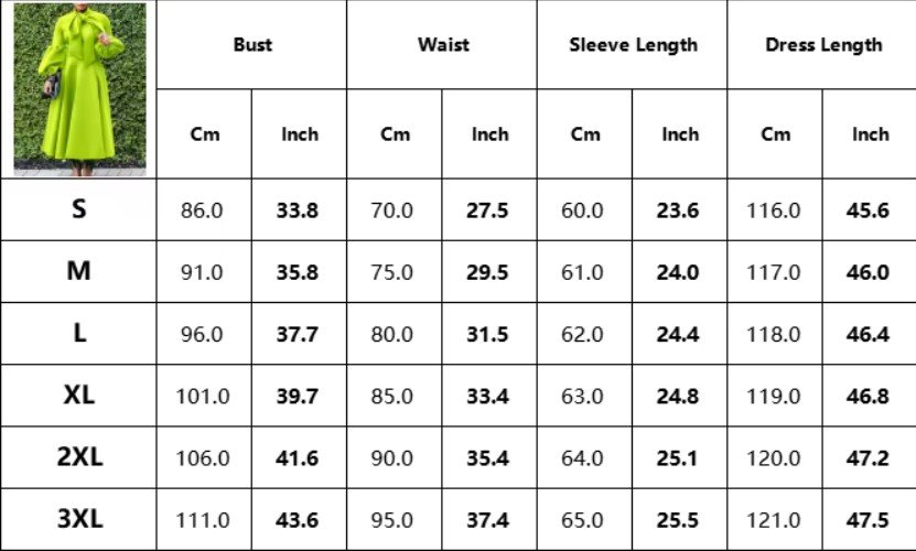 colorful dress with a bow size chart