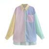 colorful pastel blouse on the white backgorund