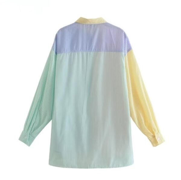 back side of colorful pastel blouse on the white background