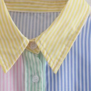 yellow collar of colorful pastel blouse