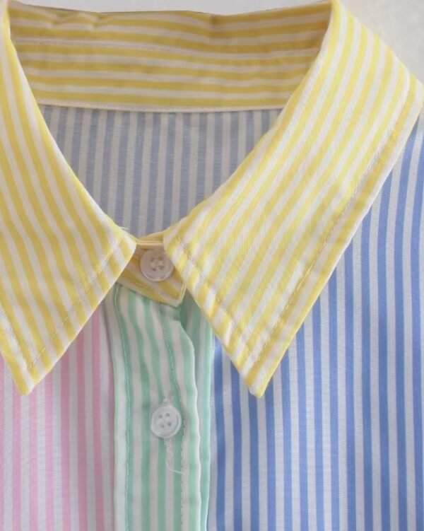 yellow collar of colorful pastel blouse