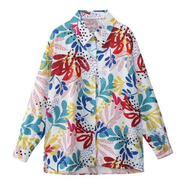 colorful print blouse on the white background