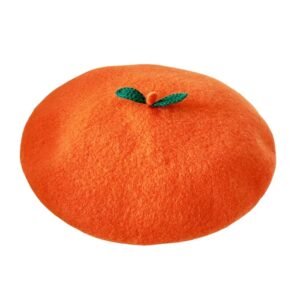 colorful pumpkin beret on the white background