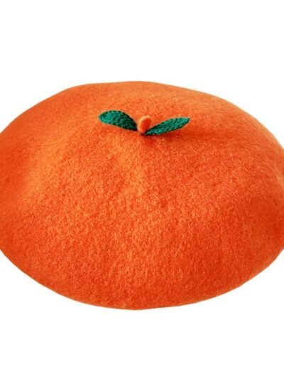 colorful pumpkin beret on the white background