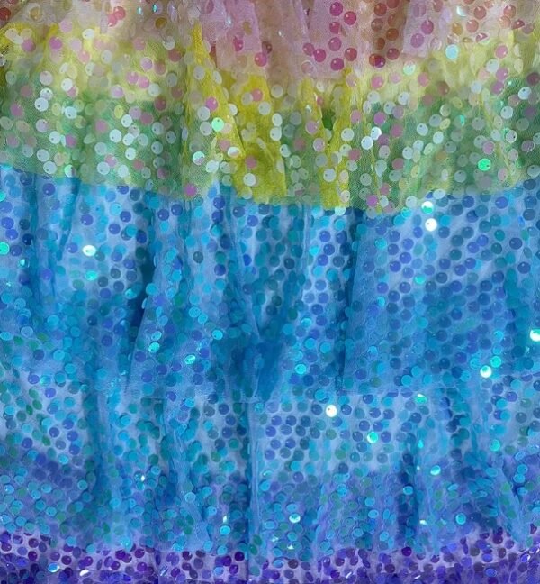 material of colorful sequin dress