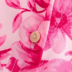 the button of colorful spring blouse