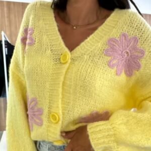 upper part of colorful spring cardigan