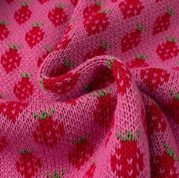 material of colorful strawberry sweater