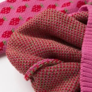 inside material of colorful strawberry sweater