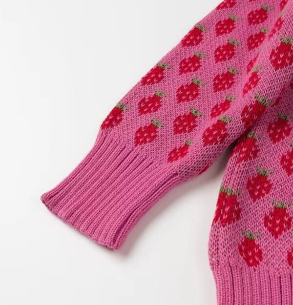 sleeve of colorful strawberry sweater on the white background