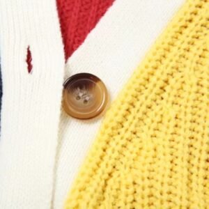 button of colorful streetwear cardigan