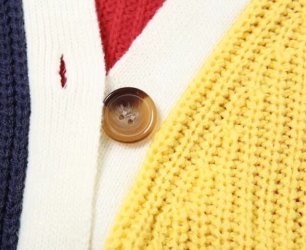 button of colorful streetwear cardigan