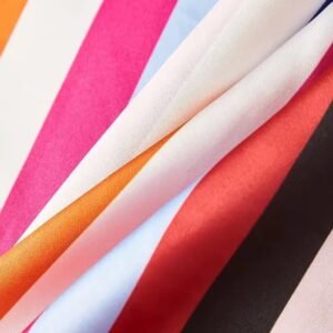 material of colorful striped blouse