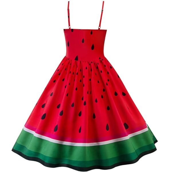 back view of colorful watermelon dress on the white background