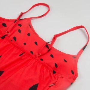 the straps of colorful watermelon dress, white background