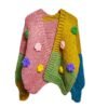 colorful wool cardigan on the white background