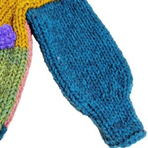 sleeve of colorful wool cardigan