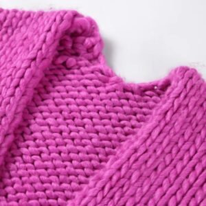 neck of fuchsia cardigan