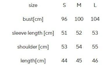 size chart of fuchsia cardigan