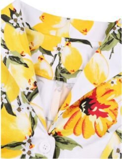 material and collar of lemon colorful dress