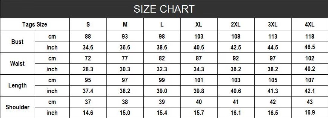 lemon colorful dress size chart