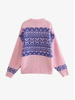 back view of old-fashion colorful sweater on the white background