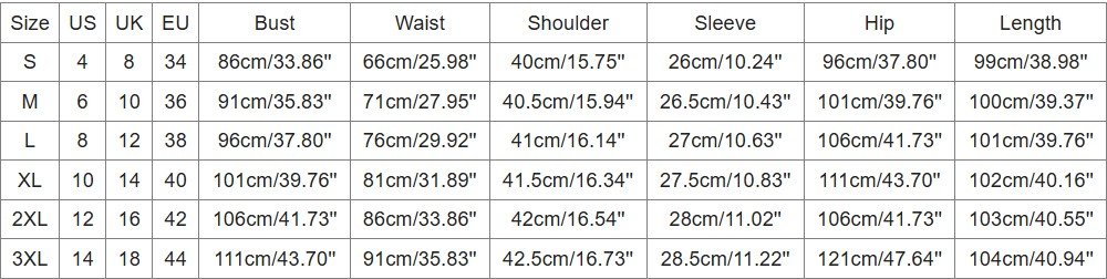 old-fashioned colorful dress size chart