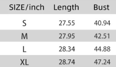 size chart of orange color cardigan