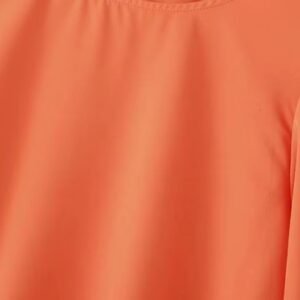 material of orange colorful short-sleeved blouse