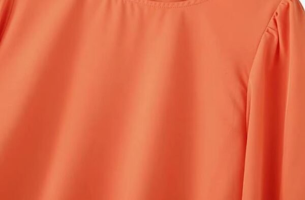 material of orange colorful short-sleeved blouse