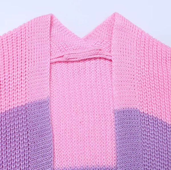 neck of pastel cardigan