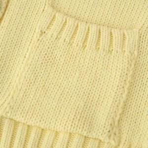 pocket of pastel yellow cardigan