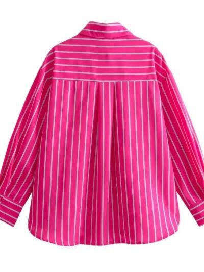 back view of pink colorful blouse on the white background